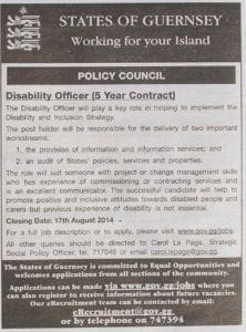 Disability Officer Job Ad
