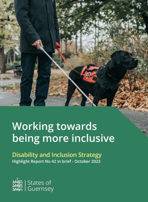 Front cover of the October 2023 Easy Read Guide to the Highlight Report for the Disability and Inclusion Board